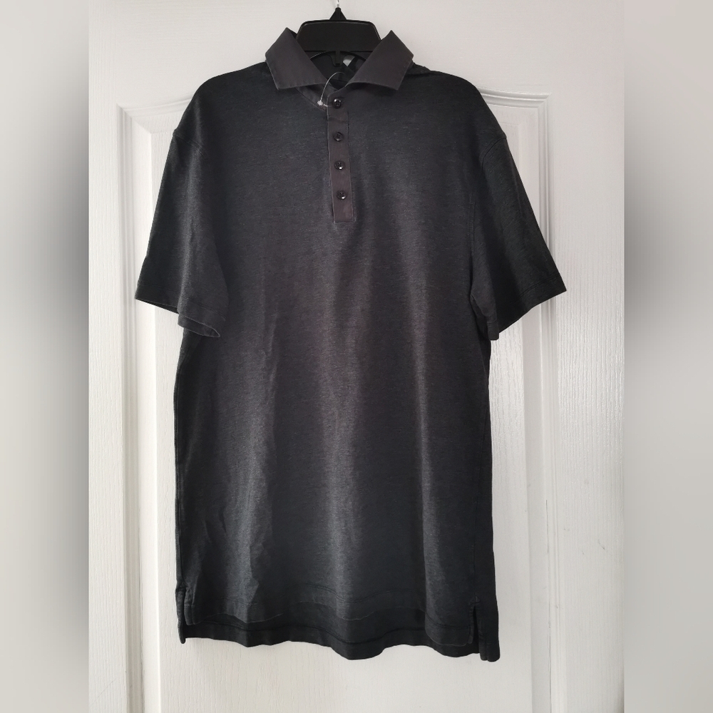 Lululemon Men Polo Shirt, Dark Gray, ptp 20.5